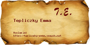 Tepliczky Emma névjegykártya